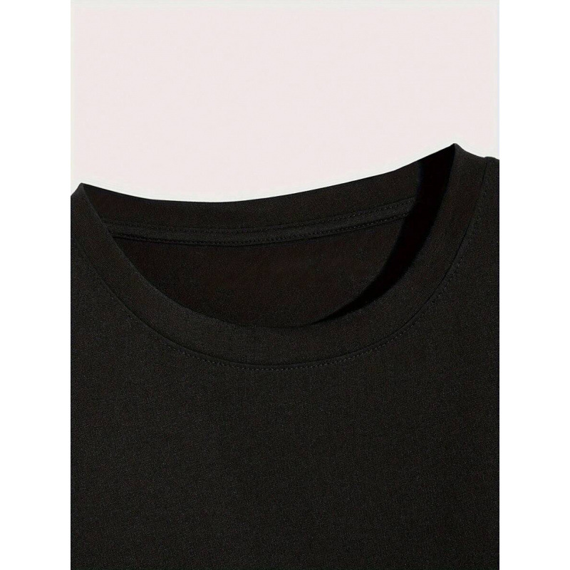 Men's Casual Letter Print Round Neck T-Shirt, Su thumbnail 5