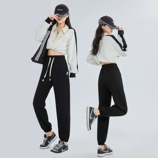 Fleece lined Thickened Windproof Trousers Casual Pants For Women Black - Shop at LoveMi