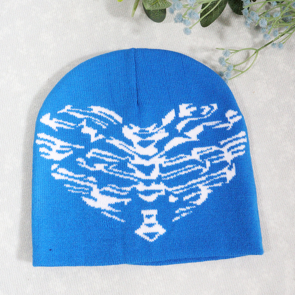 Flow Heart-shaped Skull Y2g Jacquard Knitted Hat