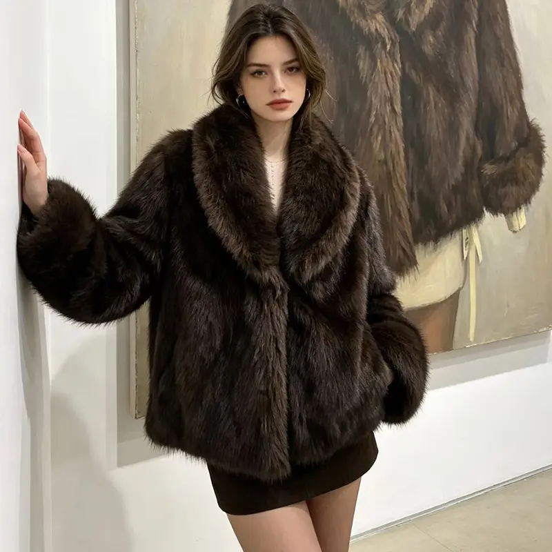 Autumn Winter Chic Fashion Jacket Double-sided Faux