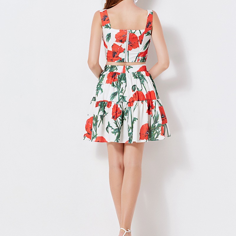 Fashion Printing Slimming Two-piece Set