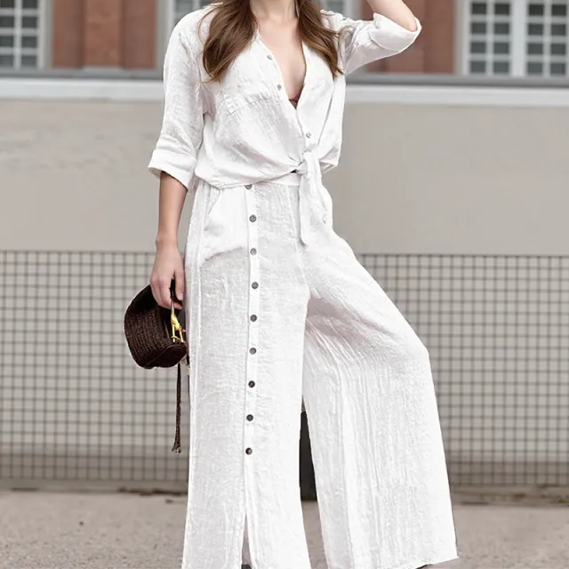 European And American Fashion Elegant Style Pure Color Slimming Suit White - Shop at LoveMi