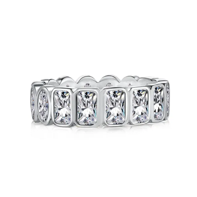 S925 Sterling Silver Ring Women's Full Diamond Stackable Ring Oval Rectangular Geometric Shape Dy120773Swwh - Shop at LoveMi