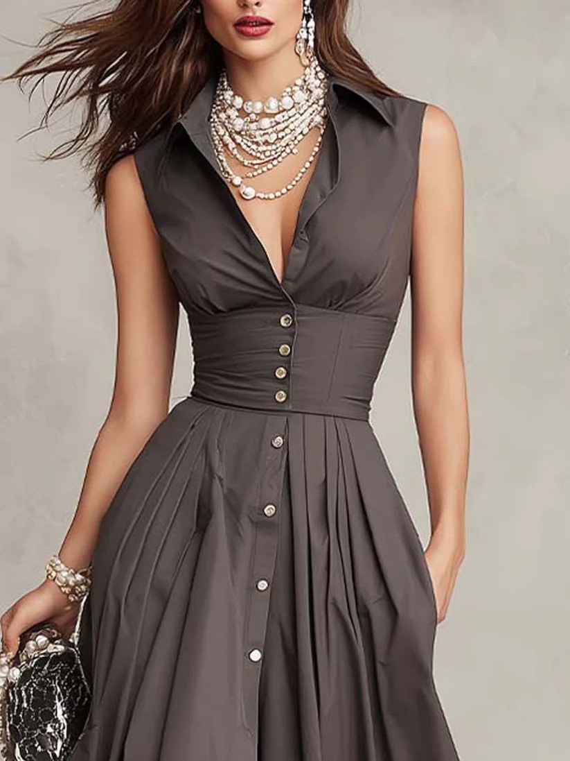 Womens Comfortable Sleeveless Elegant Dress