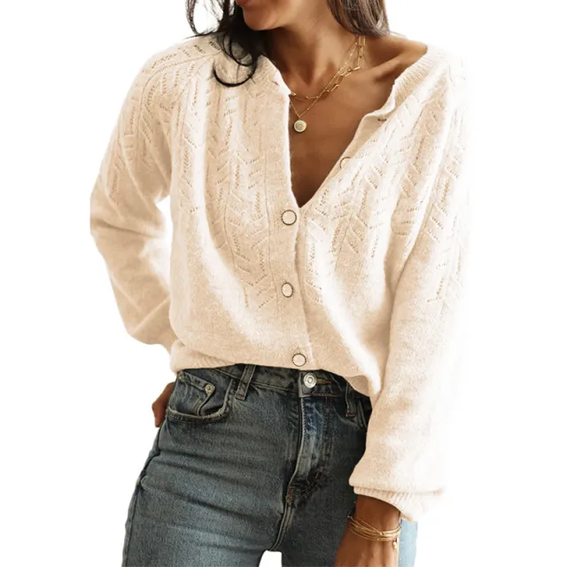 Pure Color Elegant Gentle Cardigan Sweater For Women Apricot - Shop at LoveMi
