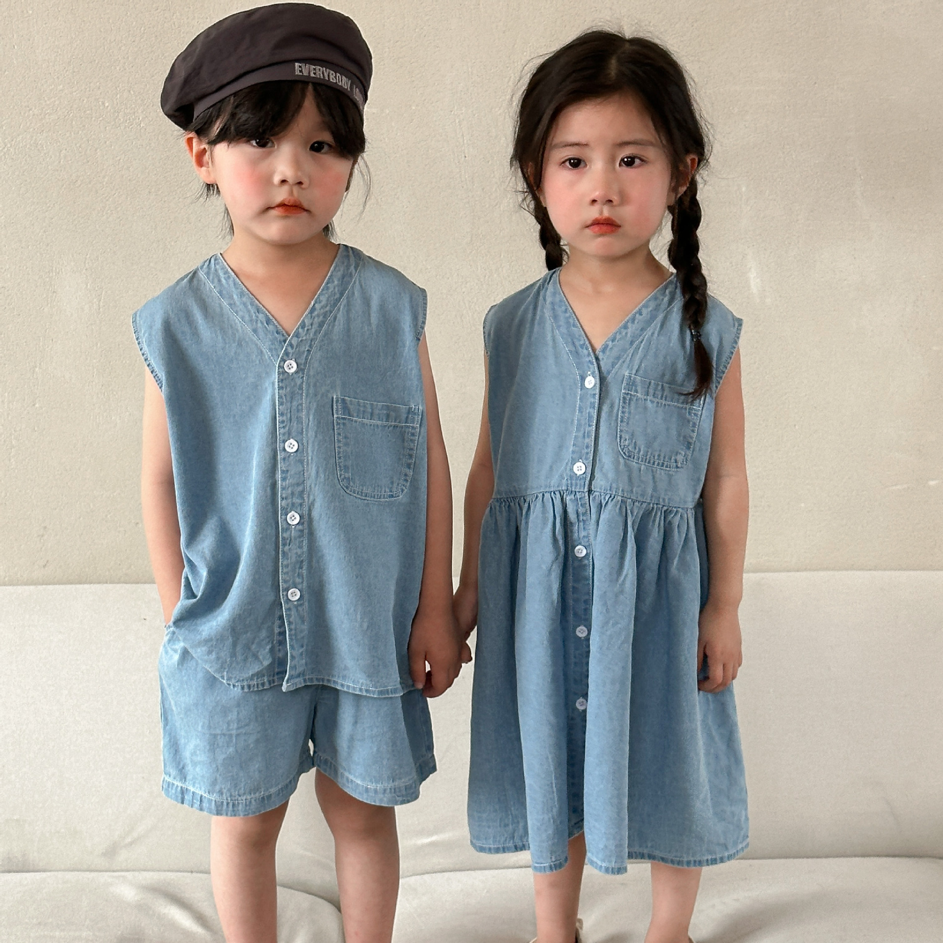 Summer Casual Vest And Shorts Set Sibling Matching Outfit