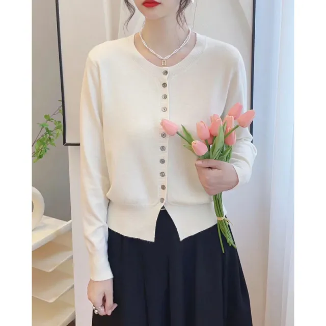 Autumn Classic Style Knitted Sweater Small Cardigan Women White - Shop at LoveMi