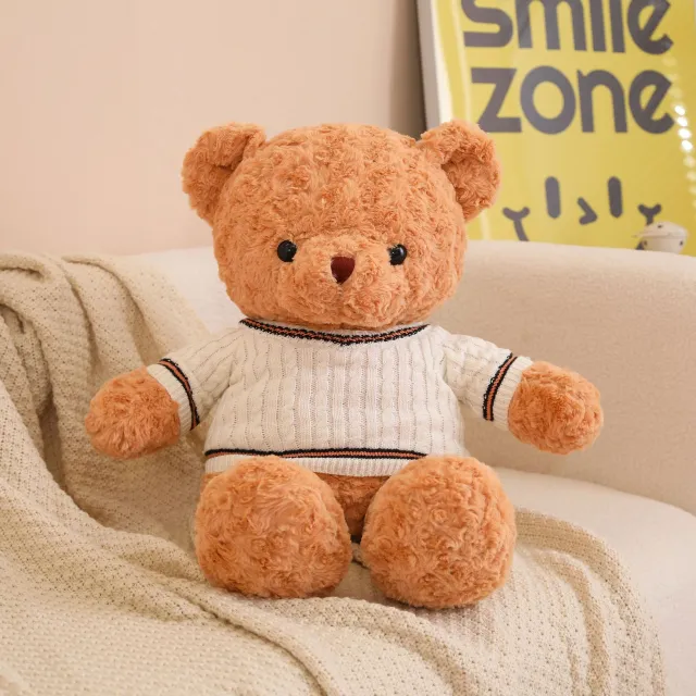 Sweater Teddy Doll Plush Toys Bear White Sweater Bear - Shop at LoveMi
