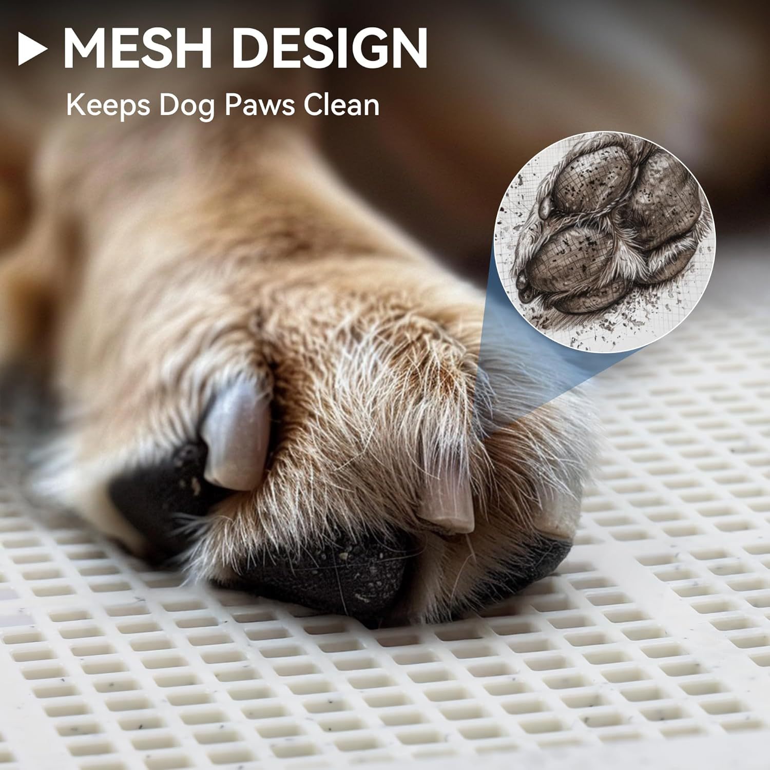 Mesh Dog Potty Training Tray with Wall Mount Clip - Portable Puppy Toilet Pad Holder for Indoor Use detail photo 12