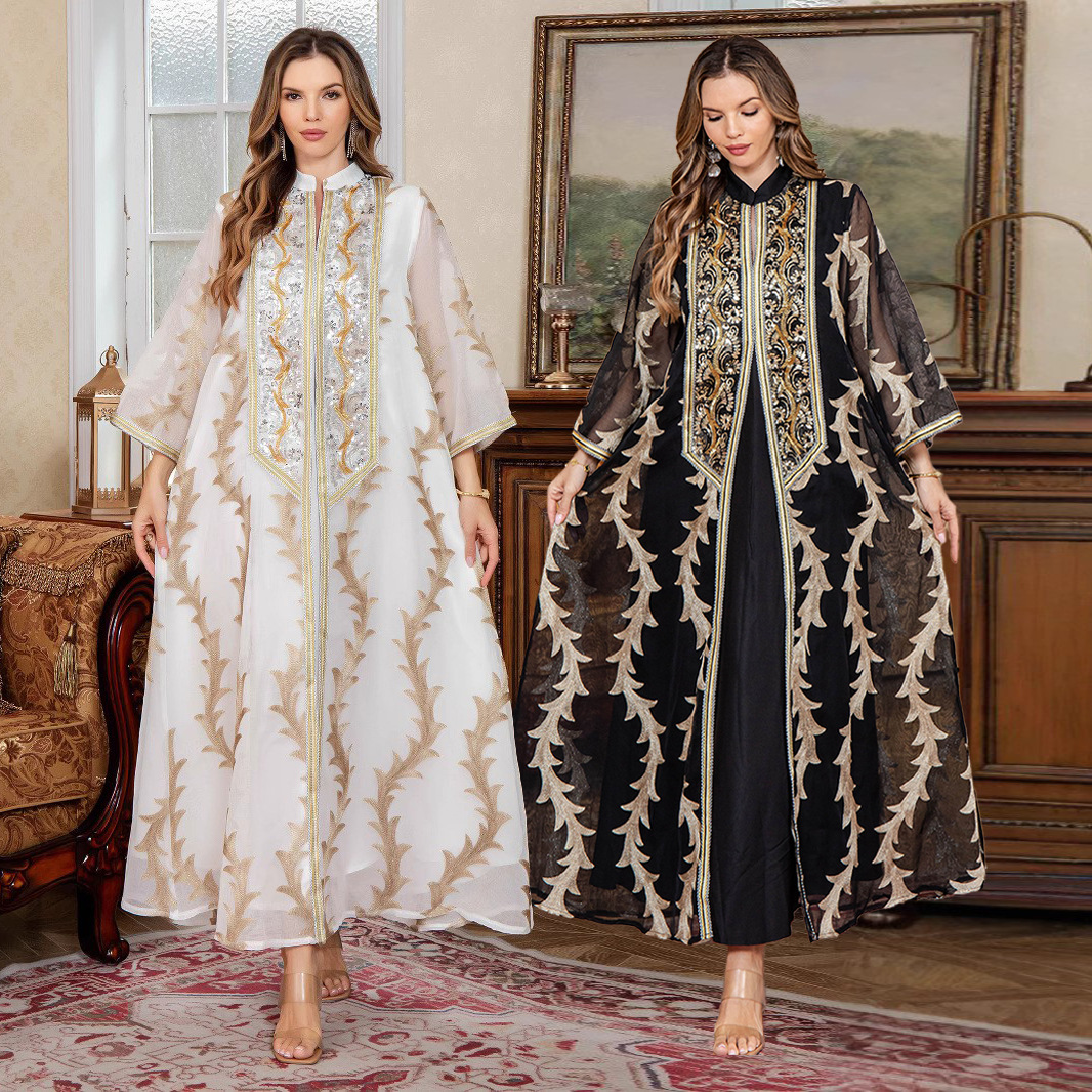 Women's Heavy-Duty Mesh Embroidered Long Dress — image 1