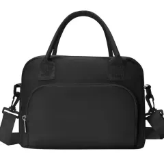 Men's And Women's Thermal Insulation Simple Large Capacity Work Lunch Box Handbag - Black - View 1