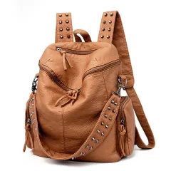 Fashion Rivet Large Capacity Backpack - Ginger - View 1