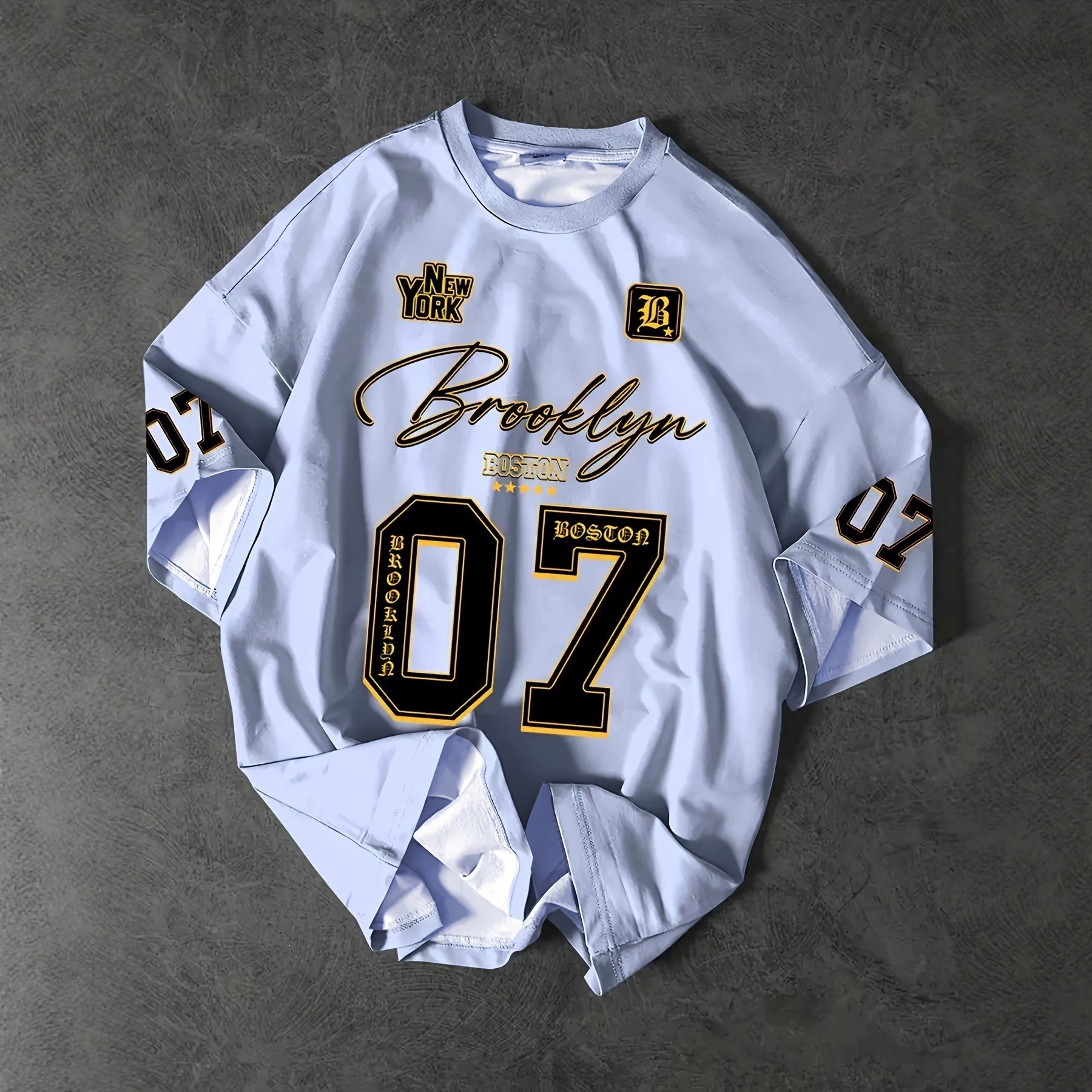 Trendy Crew Neck Set Mens 3D Digital Print Short Sleeve Sports T-Shirt