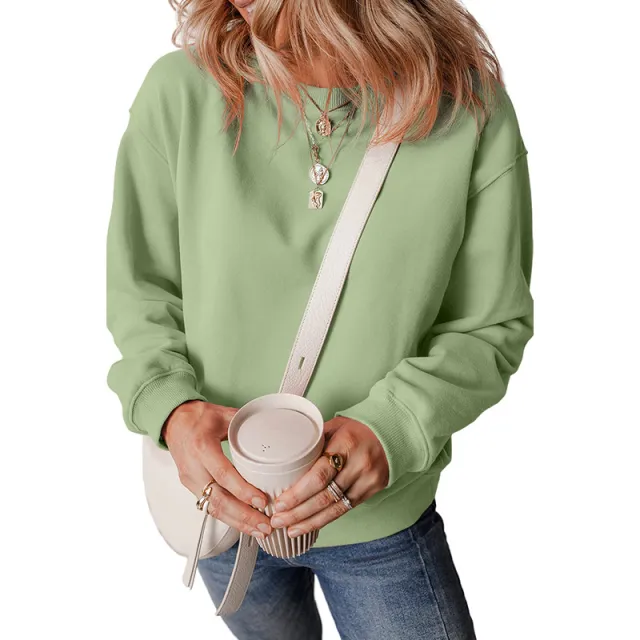 New Pure Color Minimal Versatile Pullover Sweater For Women Lc25317289P2809 Color S - Shop at LoveMi