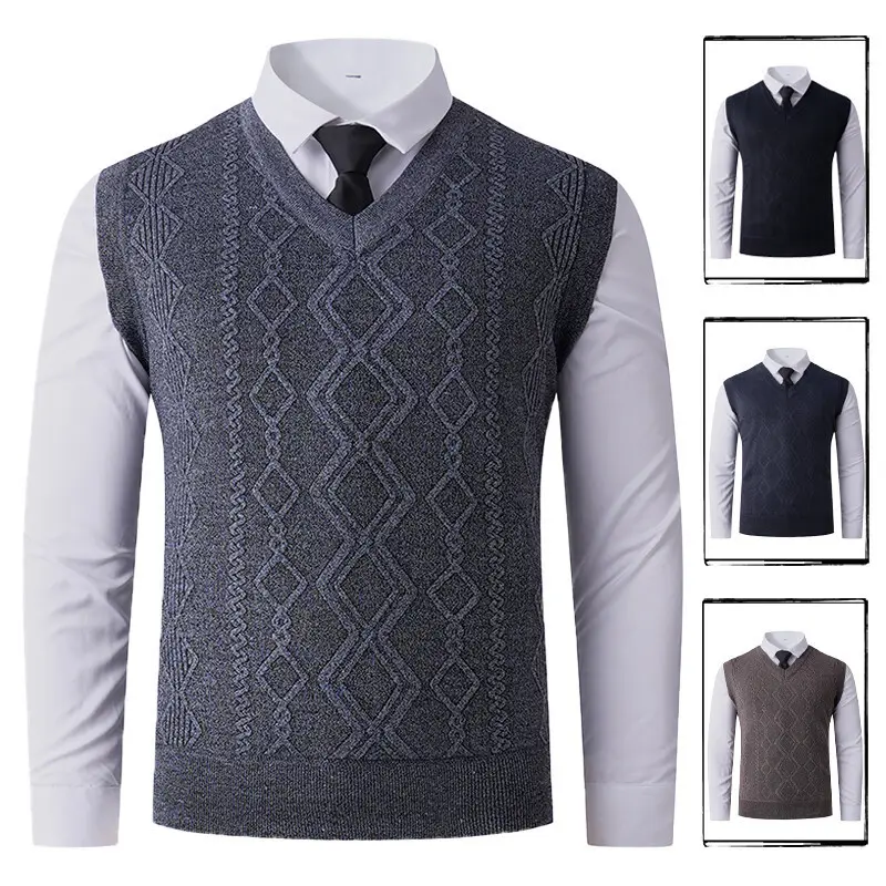 Fashionable V-neck Sleeveless Casual Fleece-lined Vest
