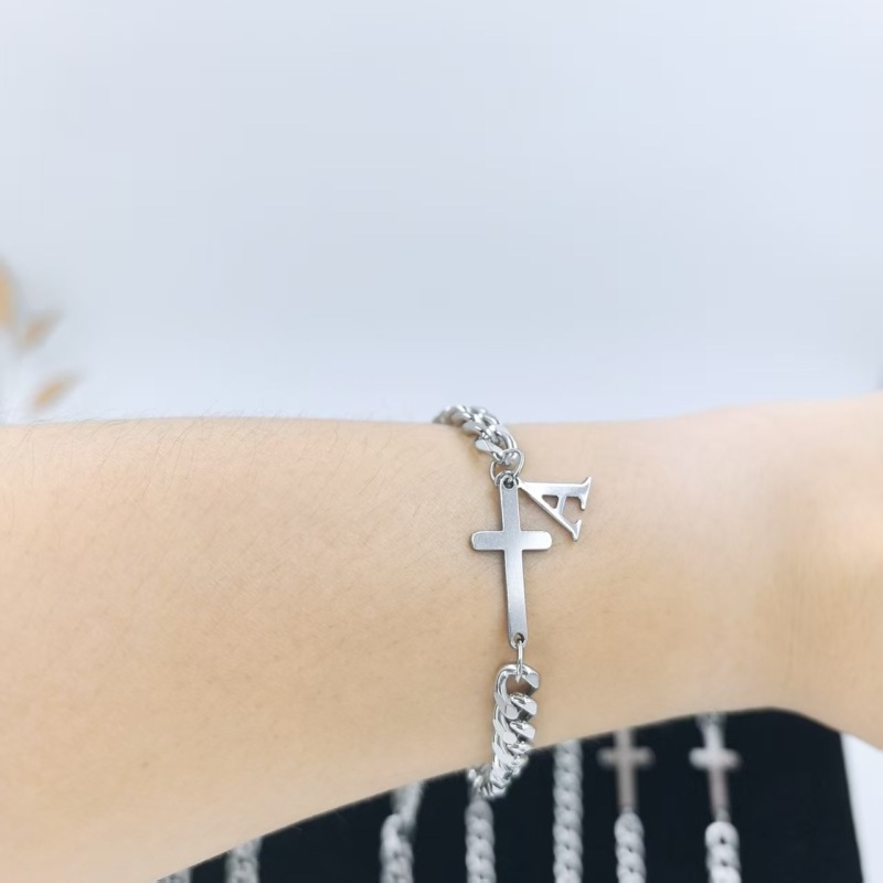 Stainless Steel New Creative Mens Letter Bracelet