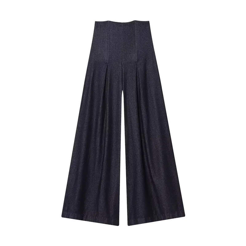 Women's Ultra High Waist Wide Leg Jeans - Picture Color-M
