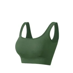 Large Size Push Up No Steel Ring Women's Sports Vest - Army Green - View 1