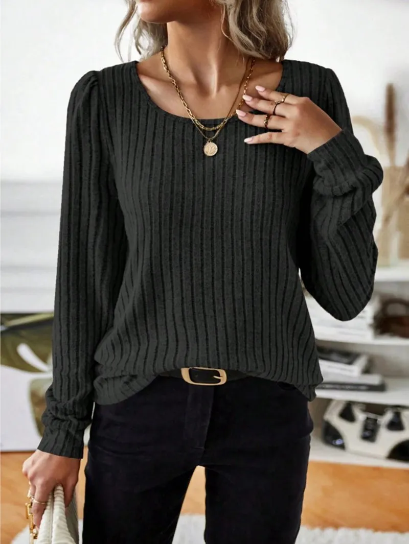 Casua Relaxed-fit Solid-colour V-neck Sweater - Black