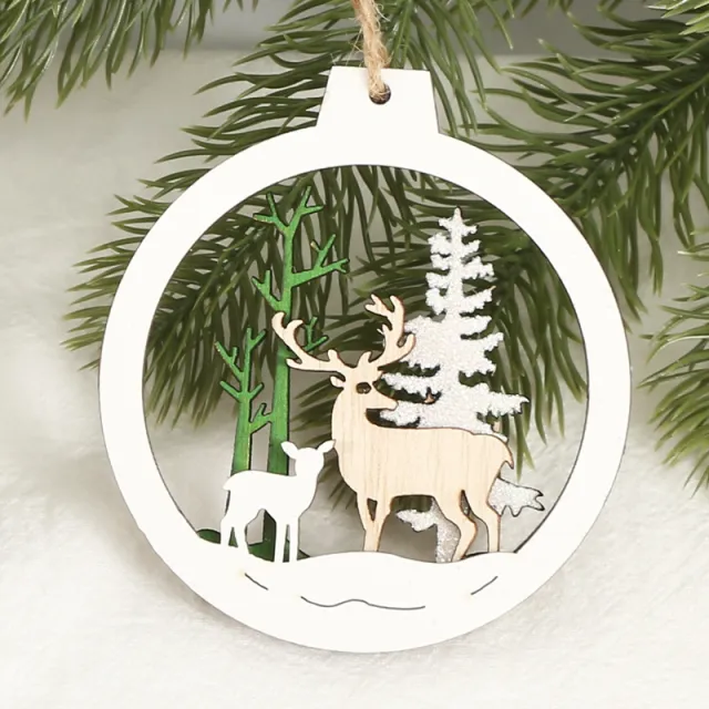 Creative Christmas Decorative Wood Products Small Pendant 2 Style - Shop at LoveMi