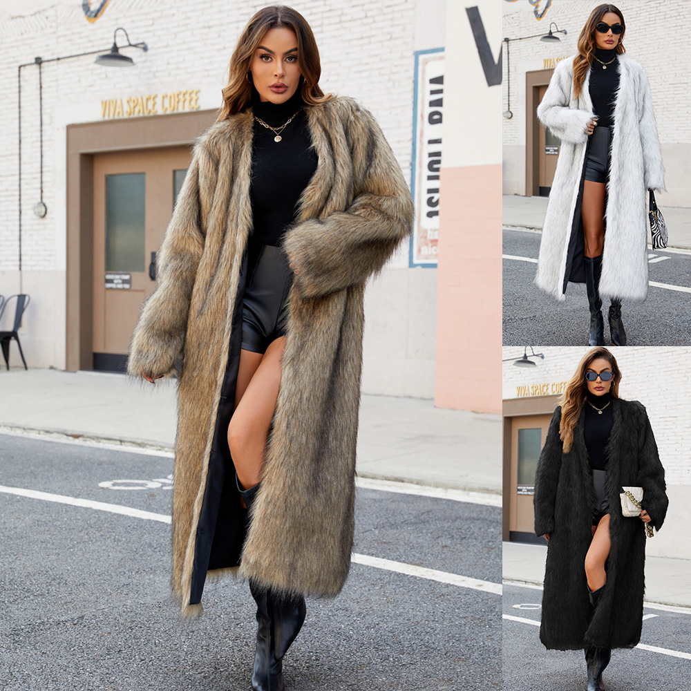 Fashionable V-neck Long Coat For Women