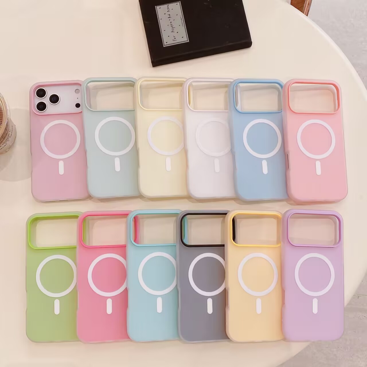 Magnetic Stripe Minimalist Solid Color Phone Case