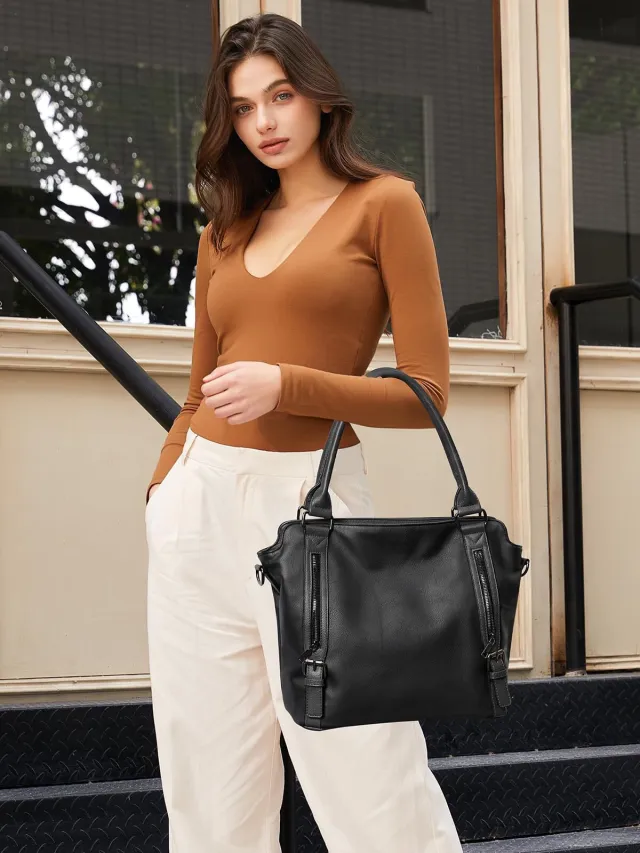 Spacious Crossbody Handbag For Commuting And Traveling Black - Shop at LoveMi