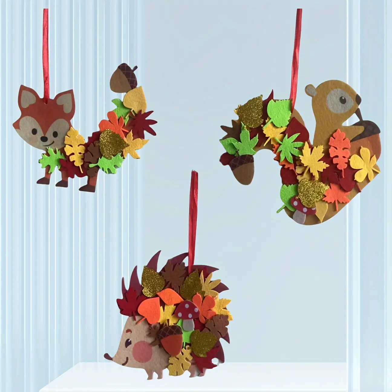 Thanksgiving Autumn Wreath Set Felt Maple Leaf Stickers