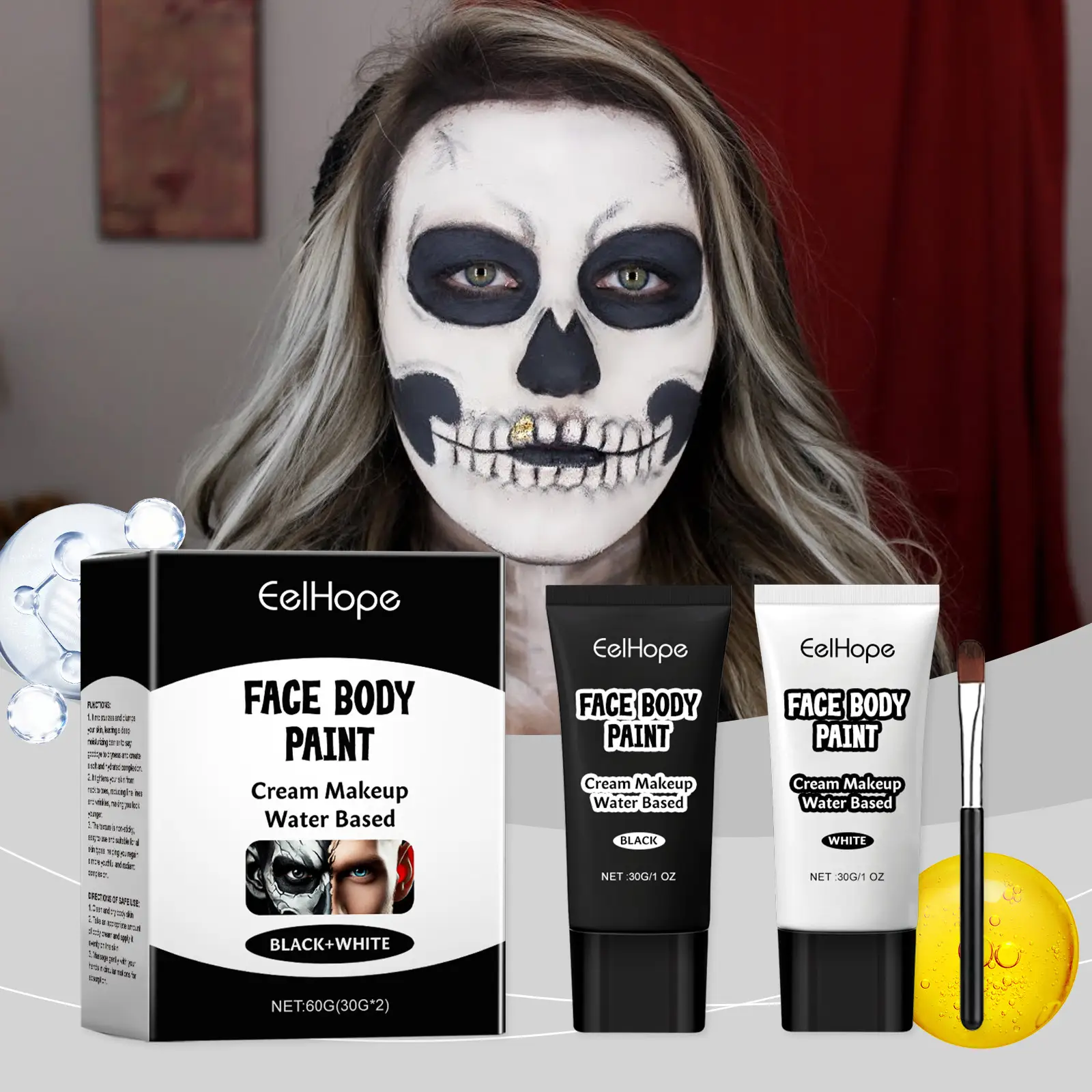 Black And White Foundation Painted Cream