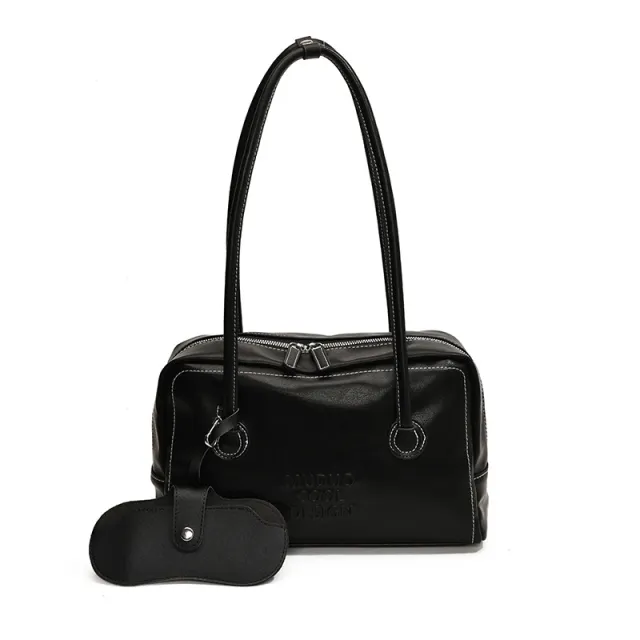 Casual Tote Bag Retro Fashion Large Capacity Shoulder Bag Black - Shop at LoveMi