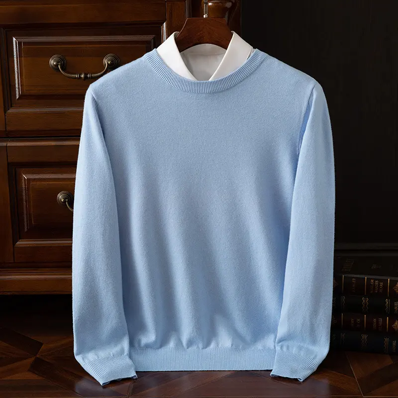 Round Neck Pullover Bottoming Shirt Casual Business Loose Long