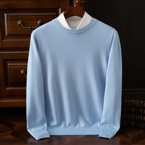 Round Neck Pullover Bottoming Shirt Casual Business Loose Long
