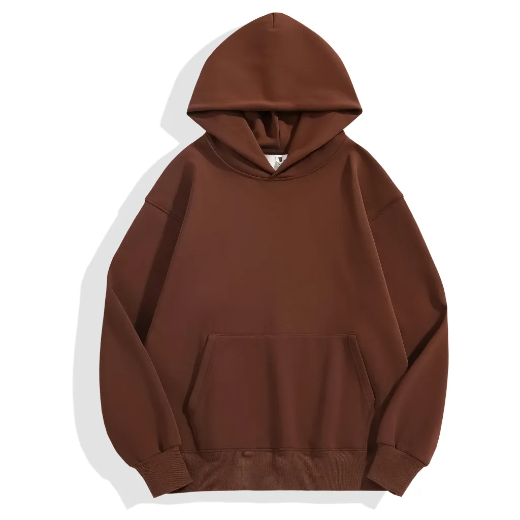 Women's Tight Polar Fleece Drop-shoulder Hoodie - Mocha Color-S