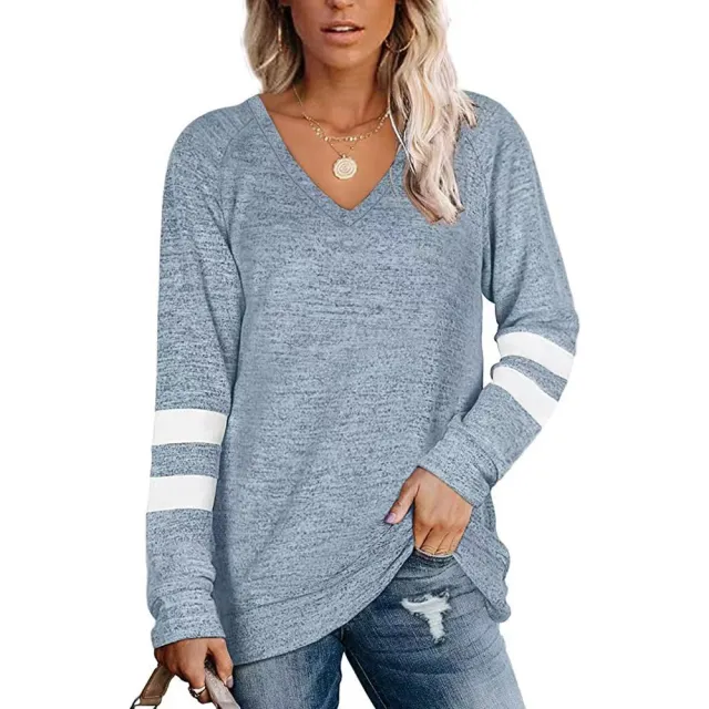 Women's New Loose fitting Casual T shirt Top Light Blue - Shop at LoveMi