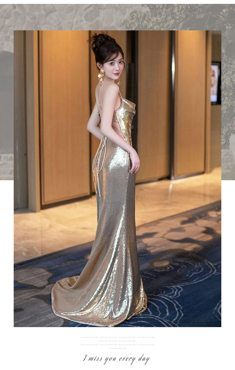 Sequin Fishtail Evening Dress, picture 5 of 5