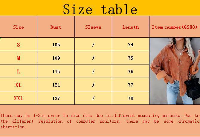 Autumn And Winter New Solid Color Button Corduroy Long Sleeve Loose Coat Women's Clothing C01a1116 8305 4aaf A017 5f8ee834f476