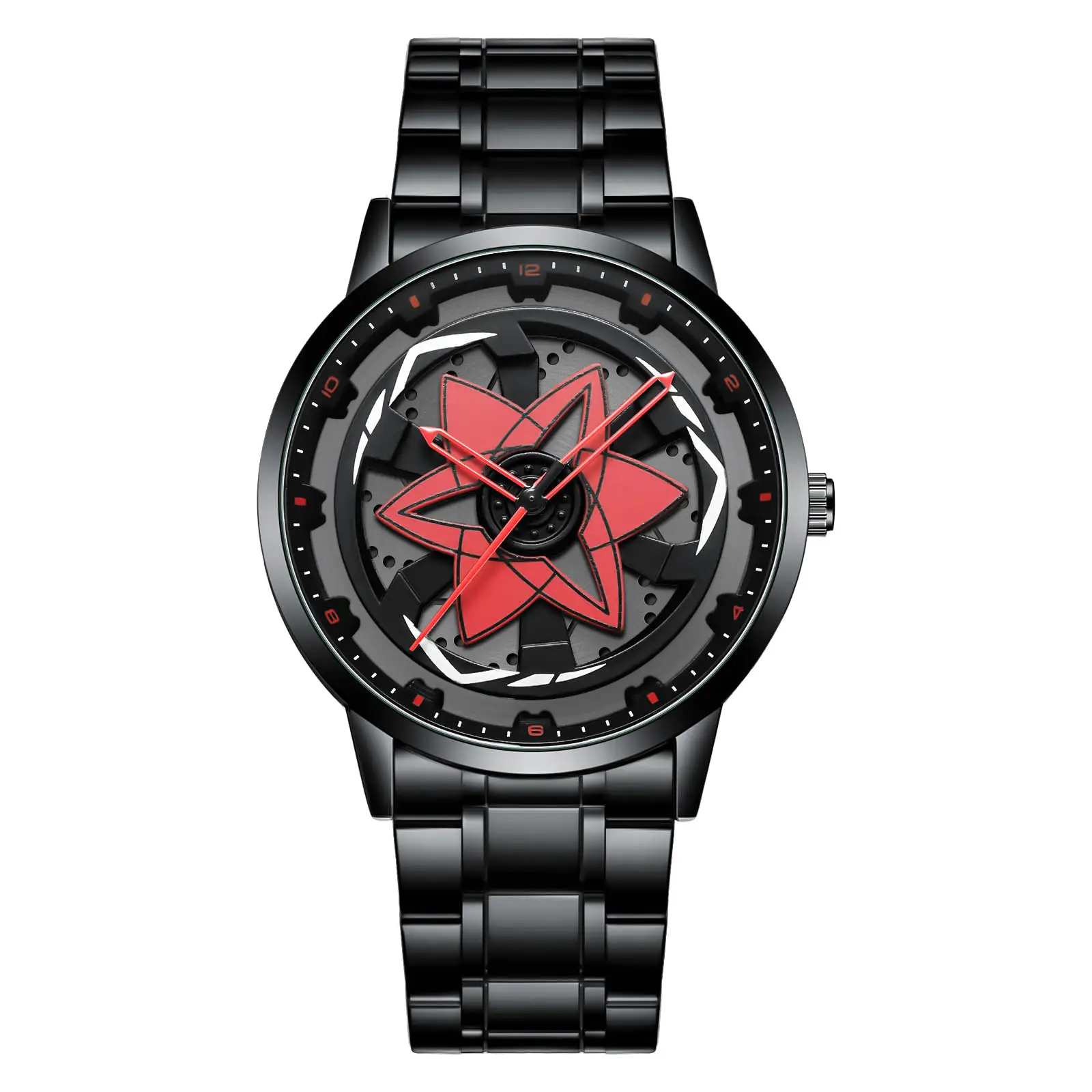 Creative Waterproof Rotating Hub Watch, Fashionable 3D Hollow Design