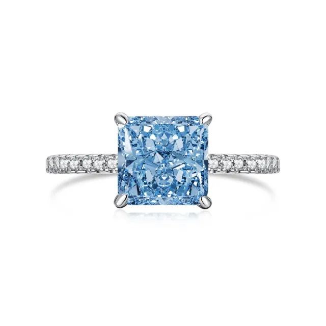 Sterling Silver Cube Sugar Ring Female Inlaid Ice Flower Cut Zircon Dy120708Swba - Shop at LoveMi