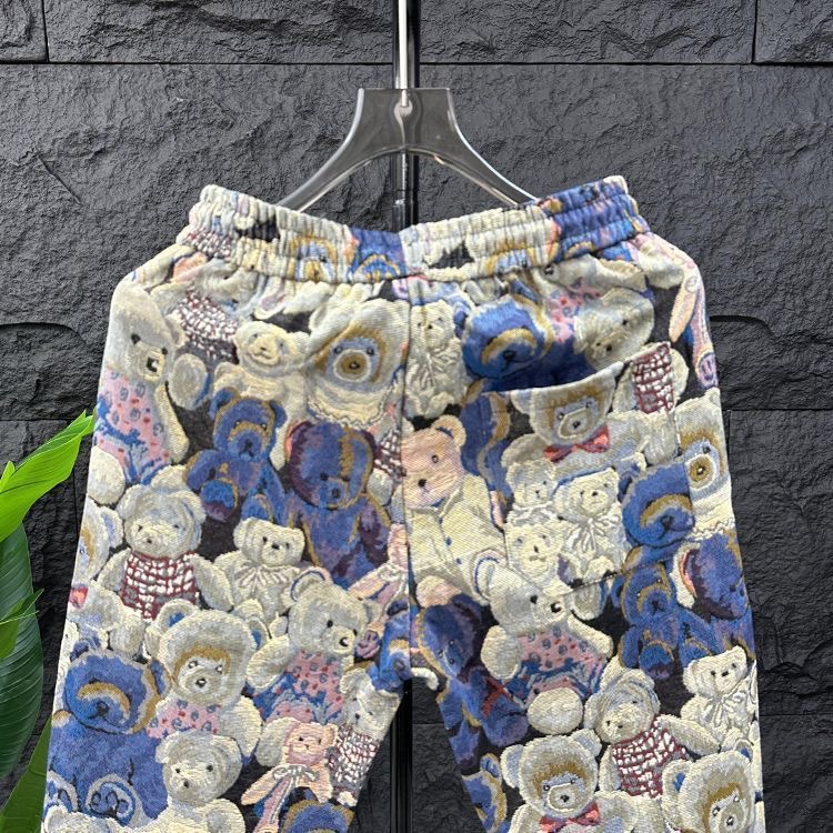 Jacquard Bear Slimming Coat Pants Suit