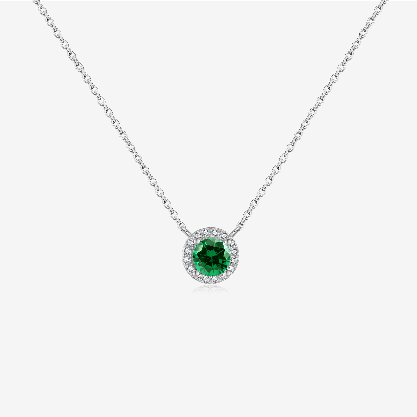 S925 Sterling Silver Zircon Lucky Stone Necklace