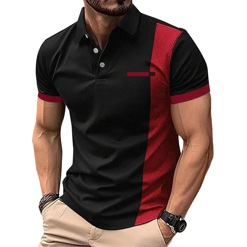 Title 7, Camiseta Polo Esportiva Masculina Listrada de V...