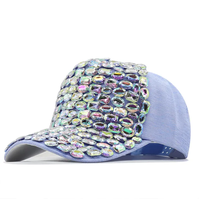 Fashion Diamond Summer Baseball Cap Light Blue - Shop at LoveMi