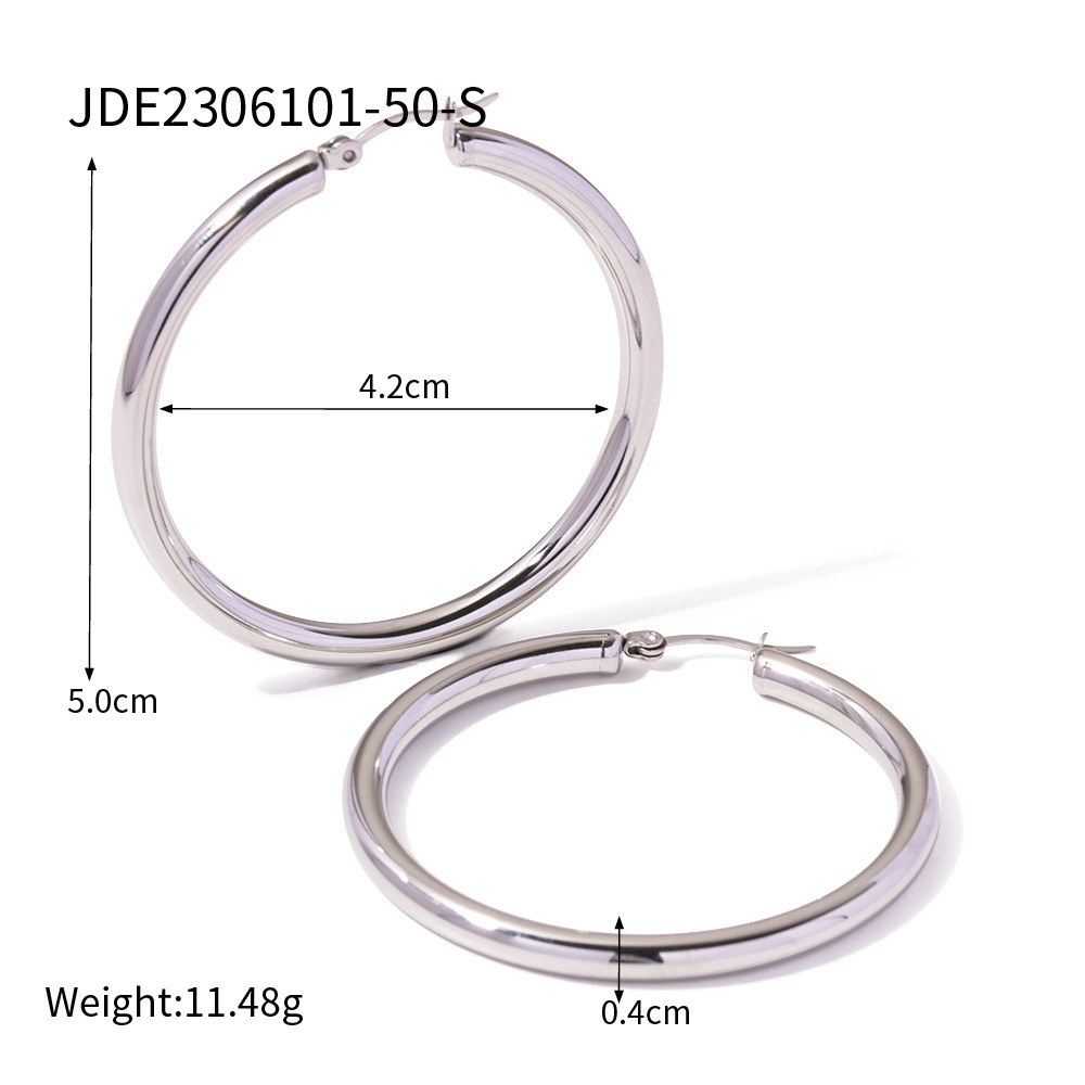 Stainless Steel Plated 18K Gold Earrings Niche Minimalist INS European And American Classic High Sense