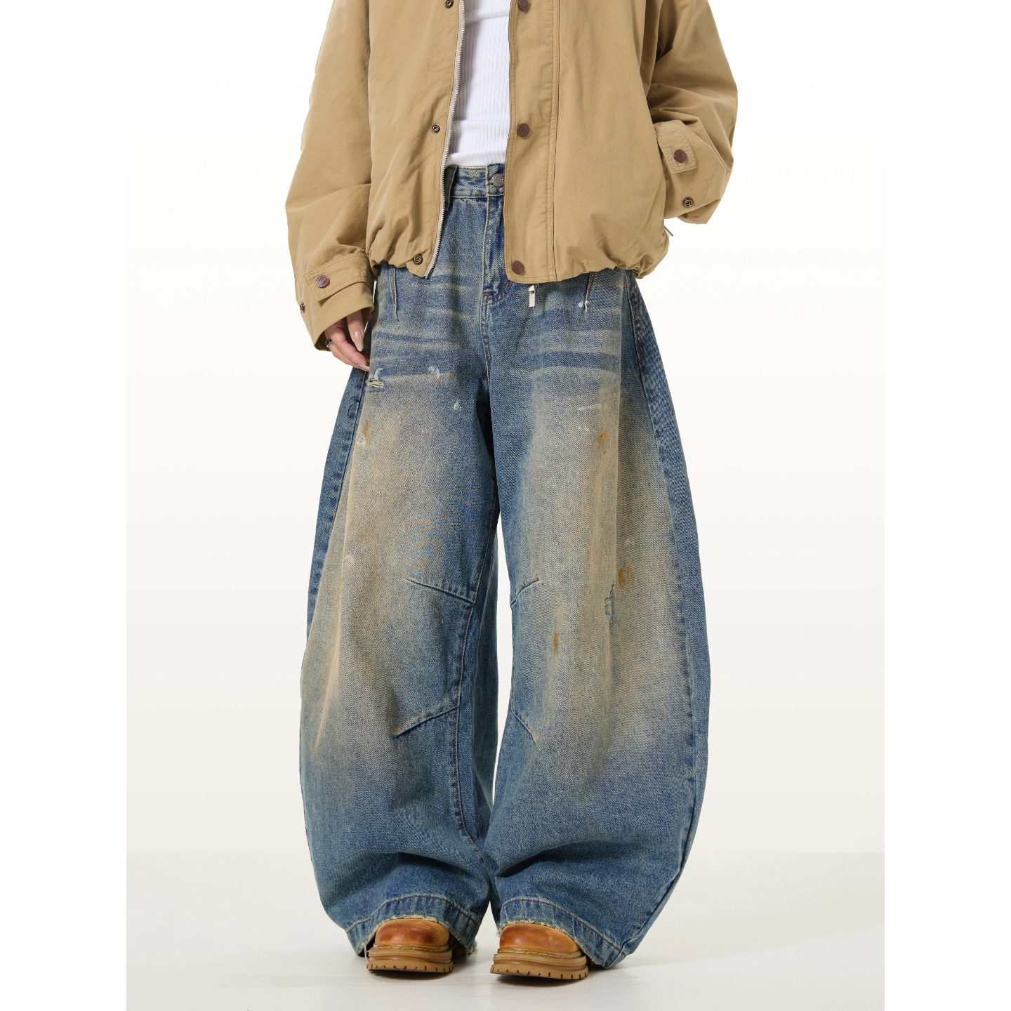 Retro Distressed Scythe Jeans For Men