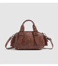 All-match Motorcycle Bag Single Shoulder Crossbody - Brown - View 1