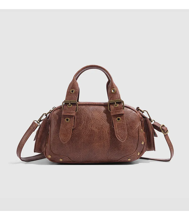 All-match Motorcycle Bag Single Shoulder Crossbody - Brown