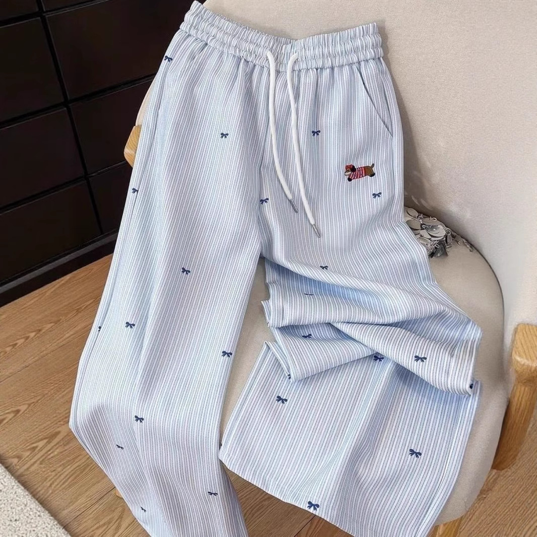 Embroidered Dachshund Casual Pants For Women