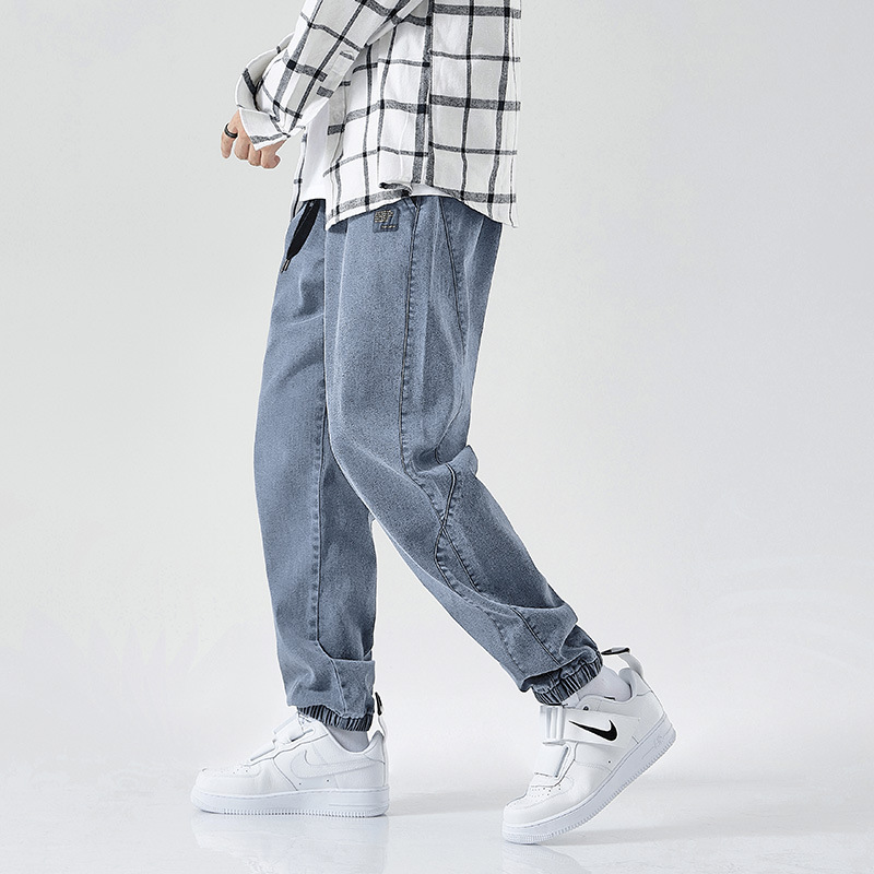 Korean-style Mens Casual Loose-fit Athletic Cargo Pants