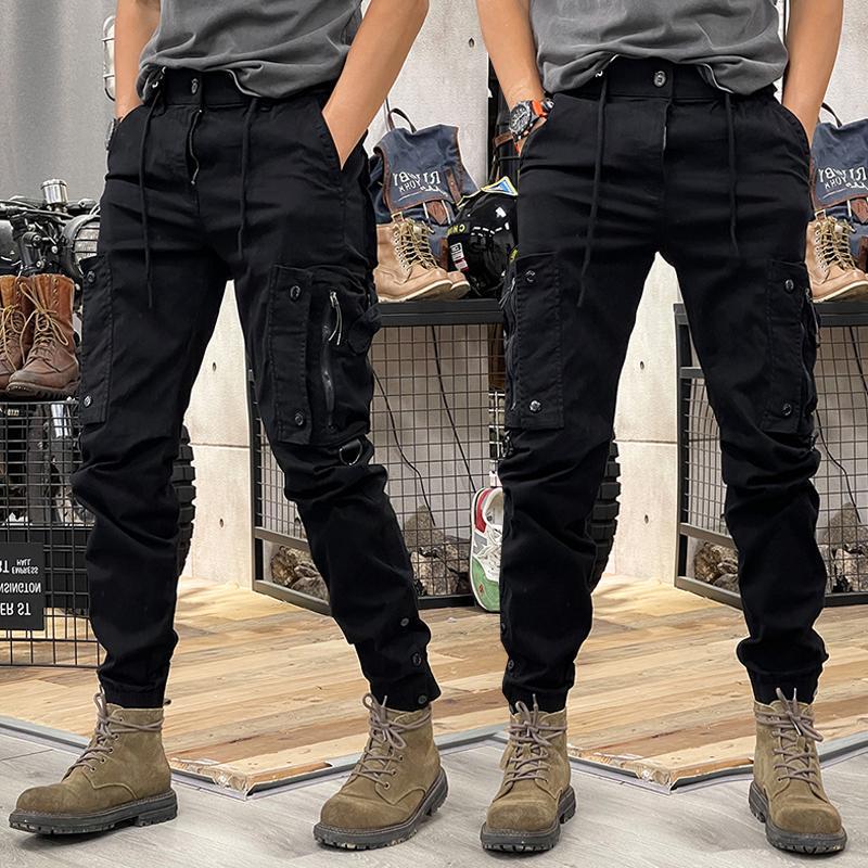 Mens Straight-Leg Outdoor Tactical Casual Pants With Adjustable Cuffs