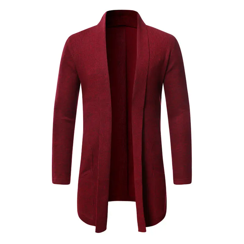Fall Mid-length Trench Coat Knitted Cardigan Sweater